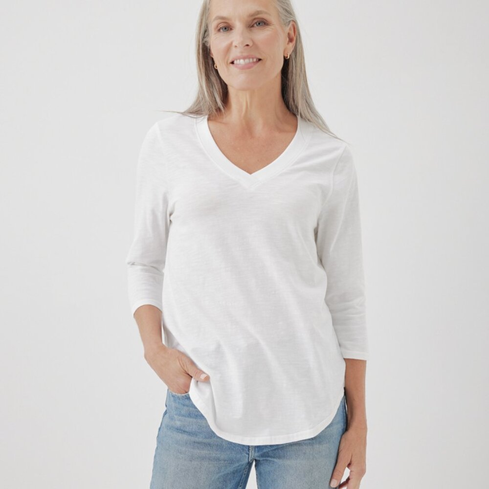 NWT, Pact Relaxed Slub A-Line tunic, White, M
